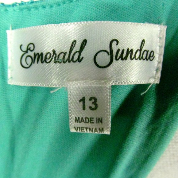 Emerald Sundae Dress Size 13 Teal Floral - Picture 3 of 5